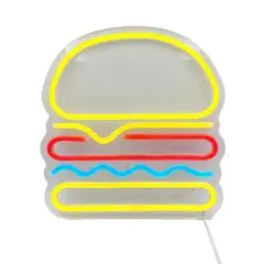 GENERICO - Letrero Cartel Luminoso Neon Led Hamburguesa Para Tienda