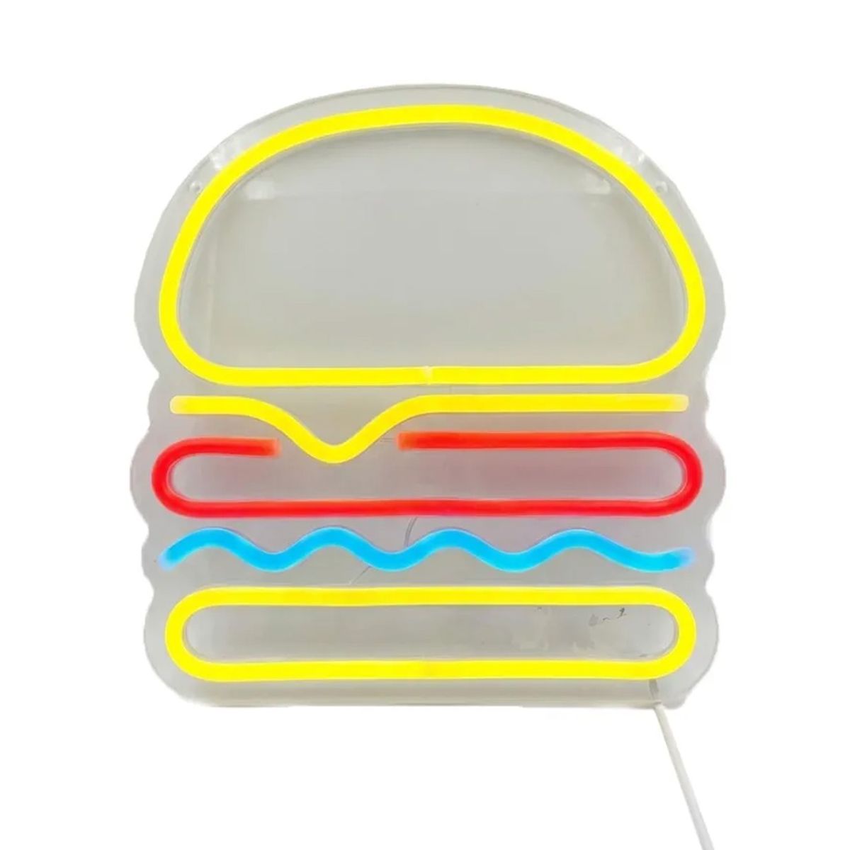 GENERICO - Letrero Cartel Luminoso Neon Led Hamburguesa Para Tienda