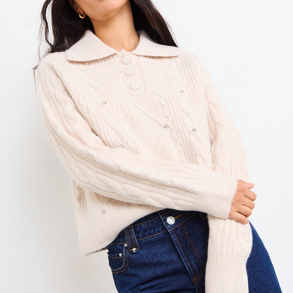 IO - Sweater Liso Mujer Beige Io