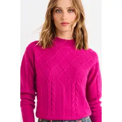 IO - Sweater Liso Mujer Fucsia