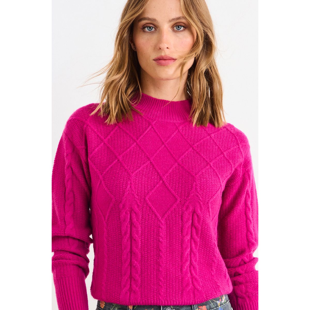 IO - Sweater Liso Mujer Fucsia Io