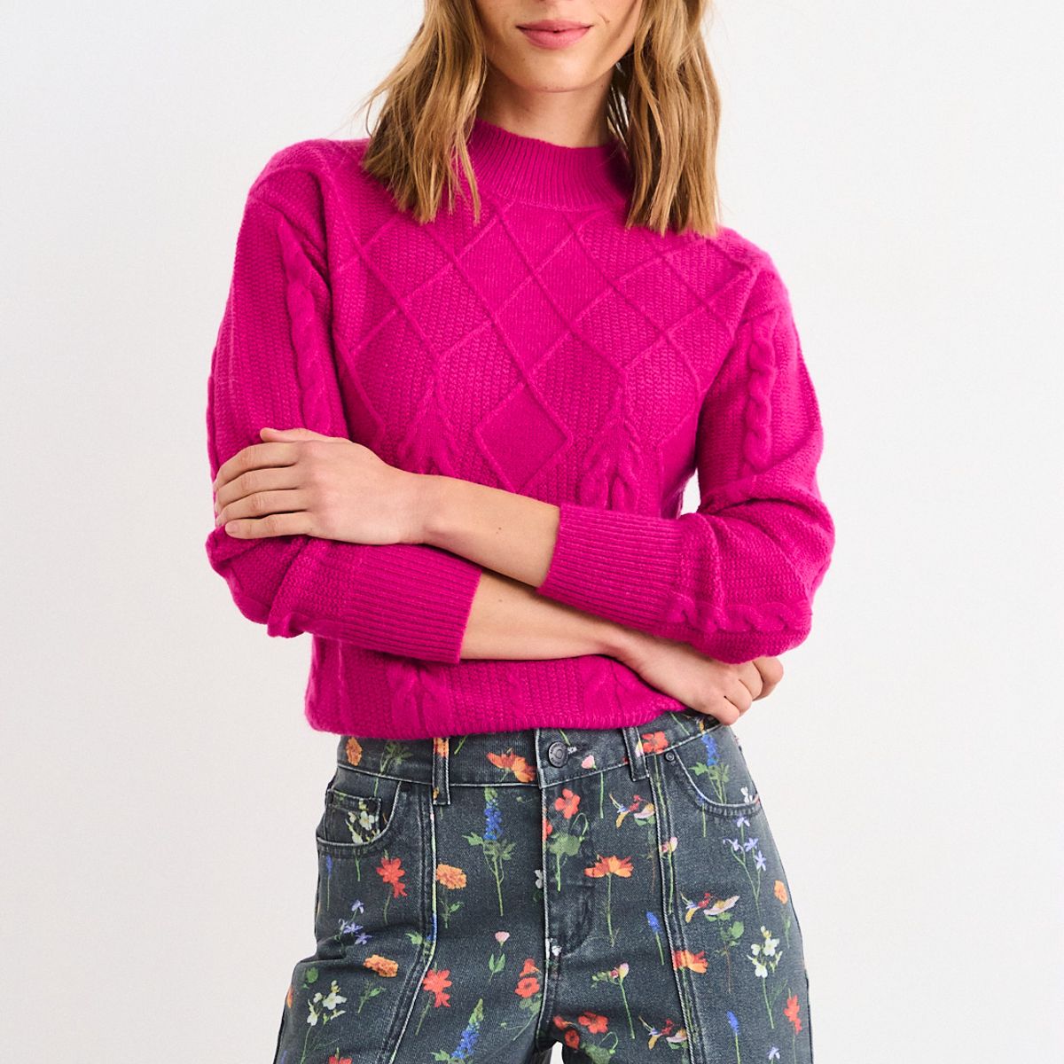 IO - Sweater Liso Mujer Fucsia Io