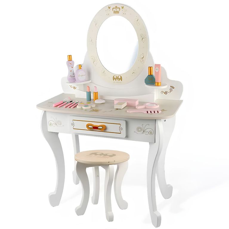 TOCADOR PARA NINAS DE MADERA SOLIDA LITTLE QUEEN