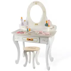 COBABY - TOCADOR PARA NIÑAS DE MADERA SOLIDA LITTLE QUEEN