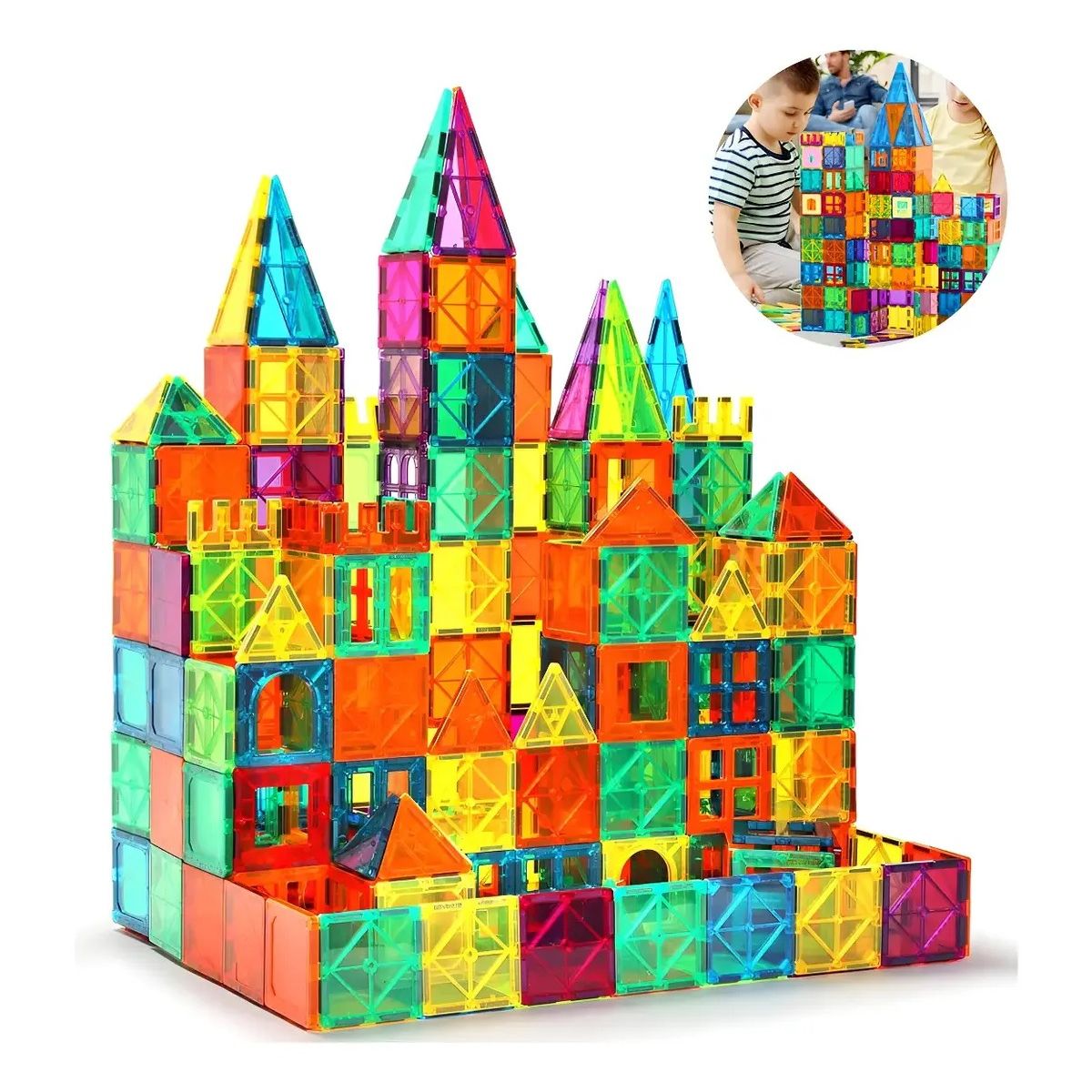 GENERICO - Set Colourful Bloques Magnéticos Para Construir 60 Piezas Labg