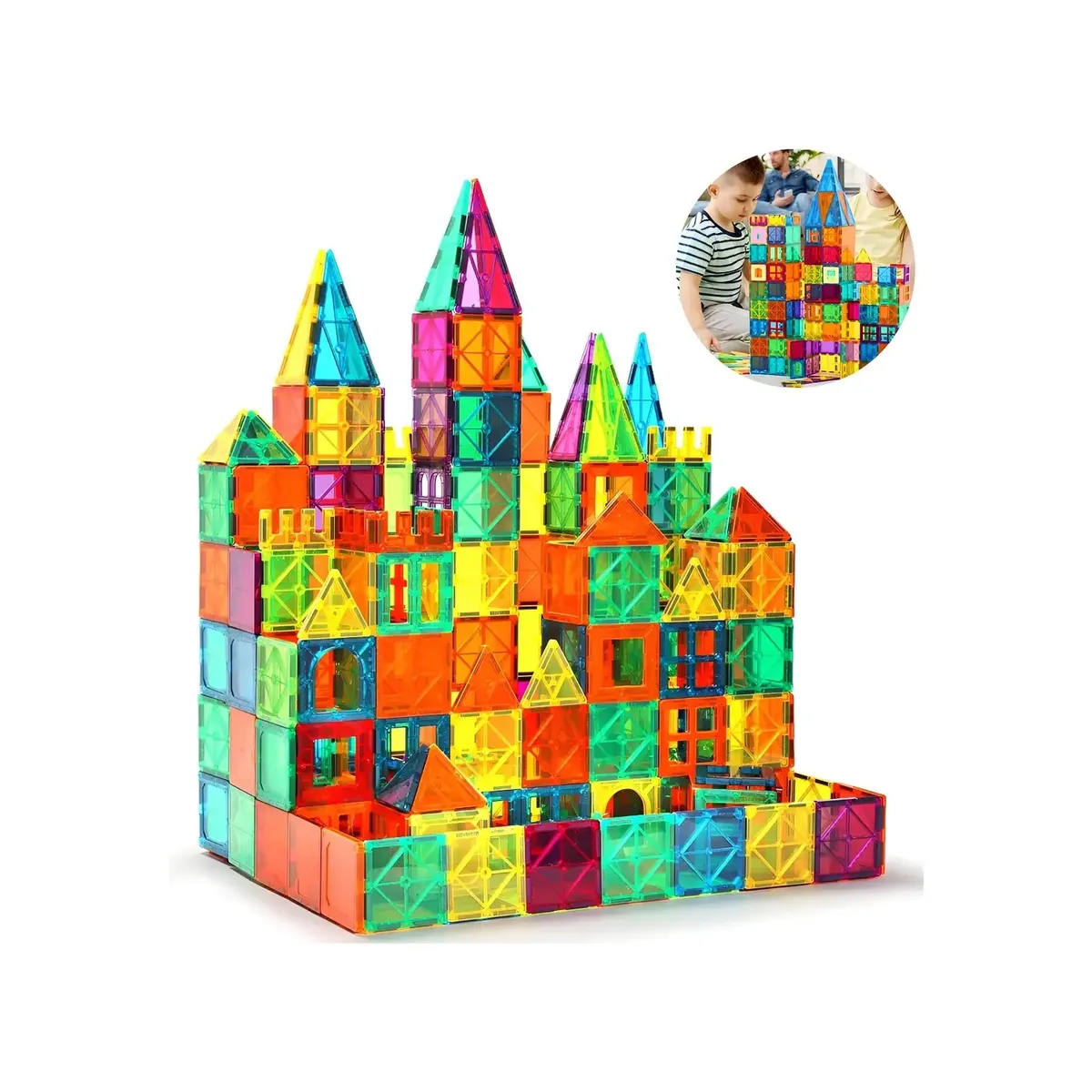GENERICO - Set Colourful Bloques Magnéticos Para Construir 60 Piezas Labg