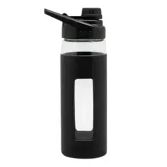 KEEP - Botella 470ml Vidrio Agua Ejercicio Colores Negro