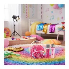 GENERICO - Juguete Microfono Karaoke Bluetooth Luces Niño Niña Rosa