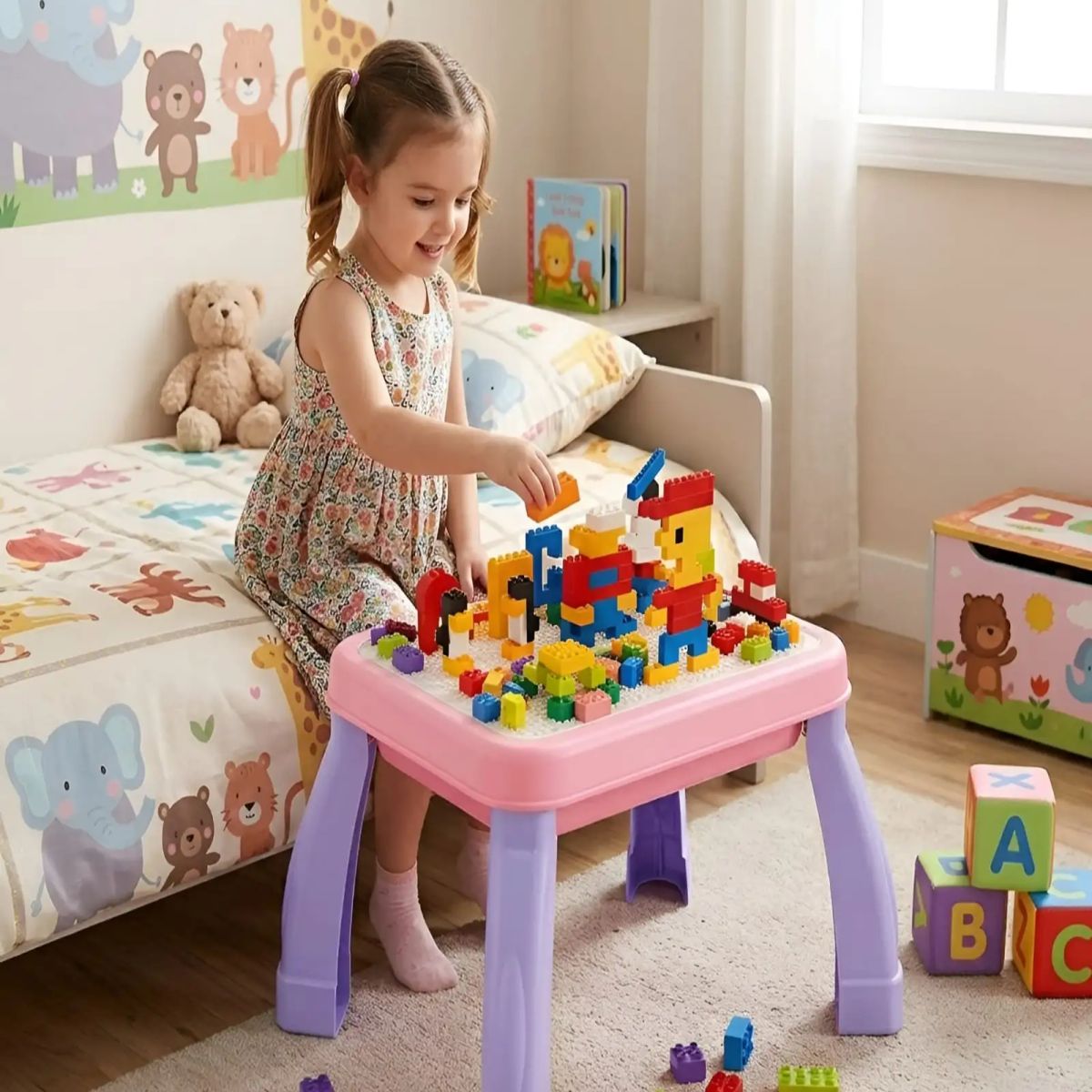 GENERICO - Mesa Didáctica Infantil Para Bloques De Construcción