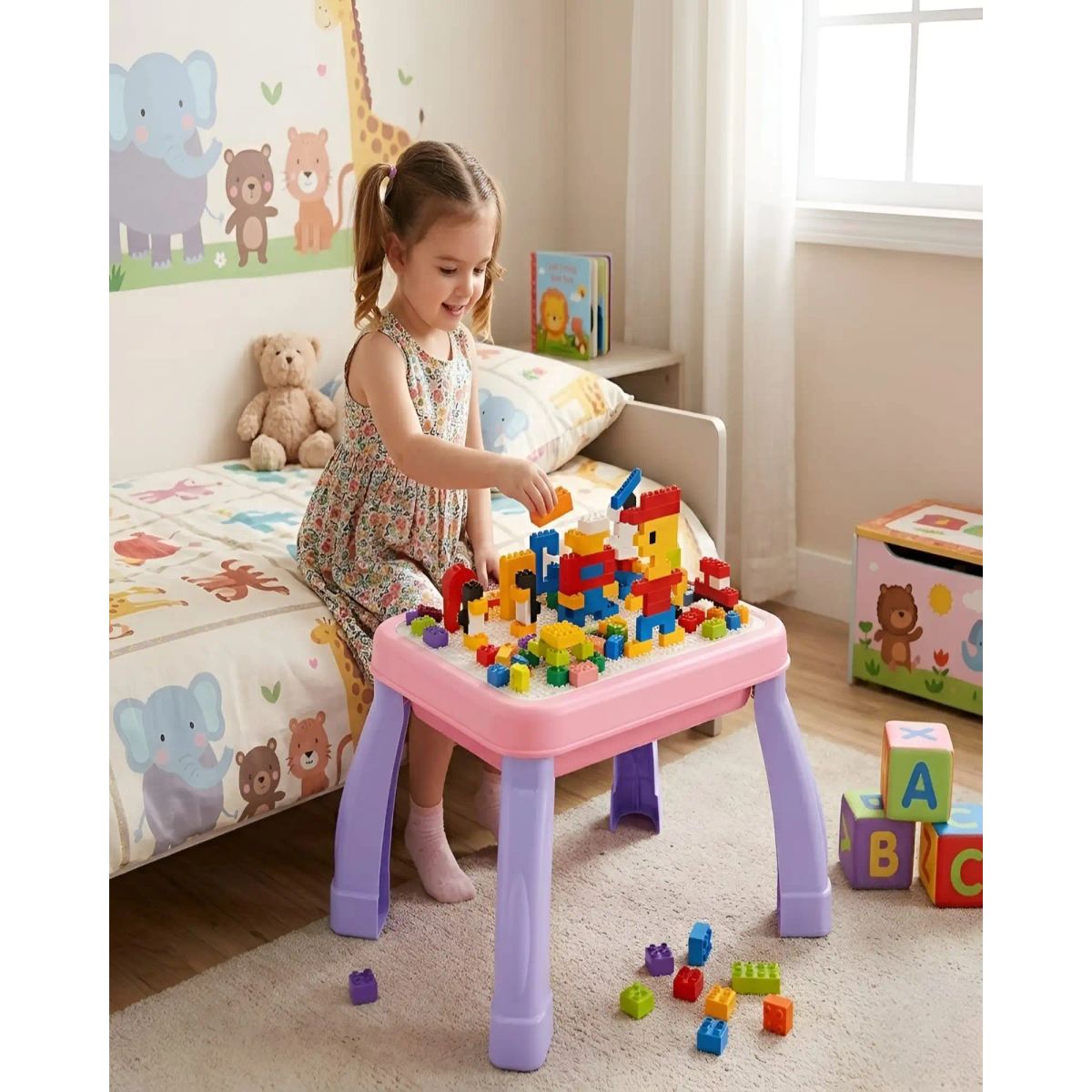 GENERICO - Mesa Didáctica De Juego Infantil Para Bloques De Construcción