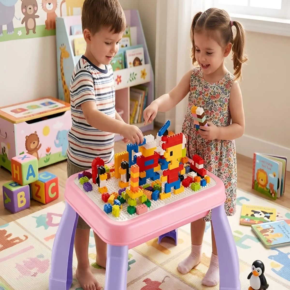 GENERICO - Mesa Didáctica De Juego Infantil Para Bloques De Construcción