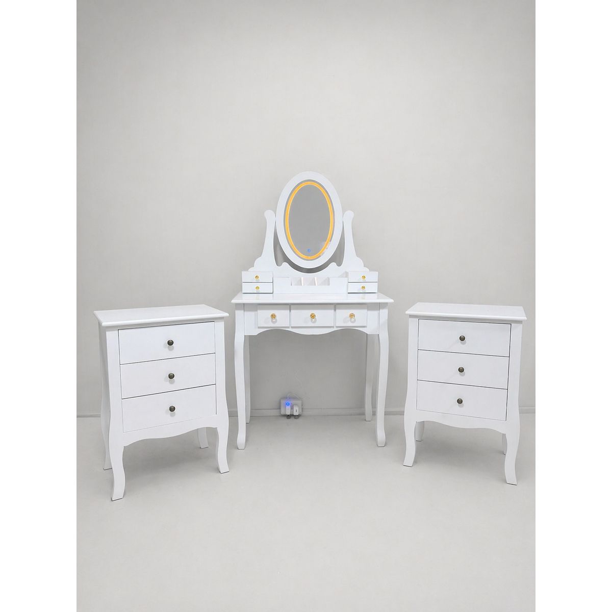 CASTELLARO - KIT DORMITORIO VELADORES GENOVA + TOCADOR CATERINA