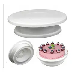 GENERICO - Plato o Base Giratoria para Tortas Repostería 28cm Blanco