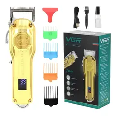 VGR - Afeitadora V-672 Para Barberia Profesional Color Dorado