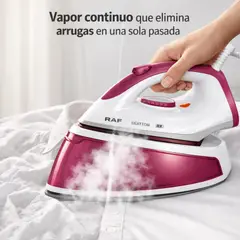 MOVI - Plancha a Vapor Base Antiadherente Vapor Continuo Todas las Telas