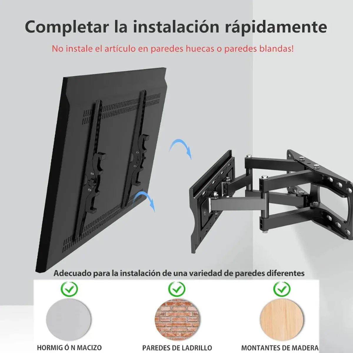 IRM - Soporte De Pared Para Tv De Dos Brazos Articulados Tv 32-80
