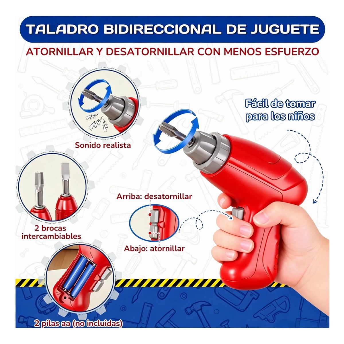 TOYUN TOYUN - Set Juego Banco Herramientas Taladro Juguete Niños 144 Pcs