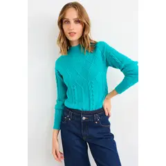 IO - Sweater Liso Mujer Celeste