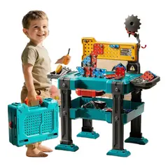 TOYUN TOYUN - Set Juego Banco Herramientas 2 En 1 Juguete Niños 154 Piezas