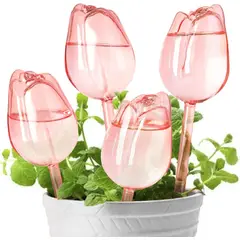 KUANGYE - 4 Bolas Riego Automático Para Plantas De Viaje Forma Tulipán