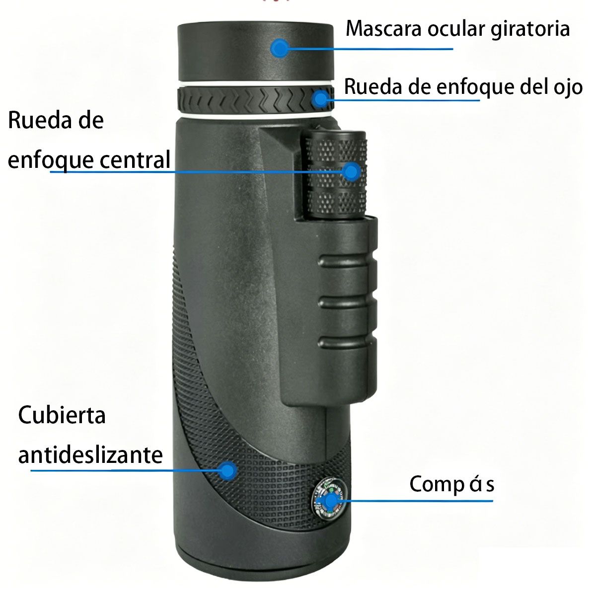 MOONCORE - Monocular Hd 40x60 Con Brújula Y Adaptador Para Celular