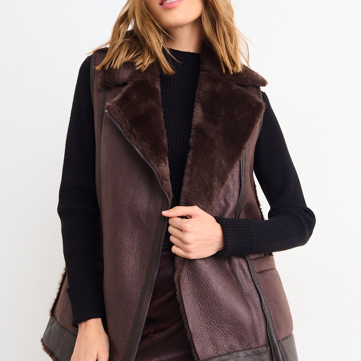 IO - Chaqueta Lisa Mujer Café Io