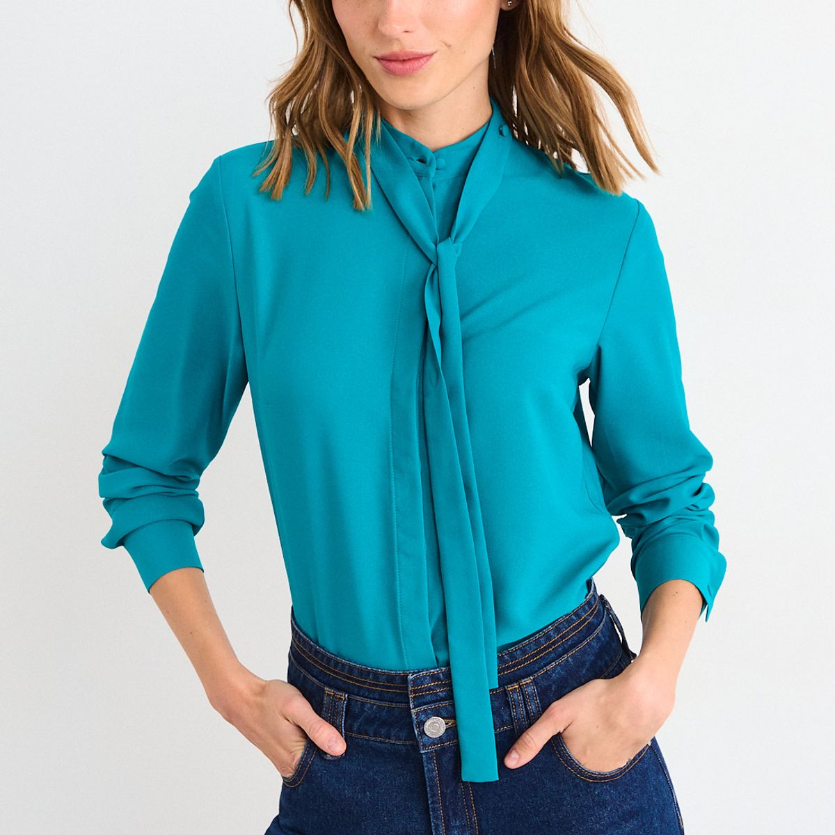 IO - Blusa Lisa Mujer Celeste Io