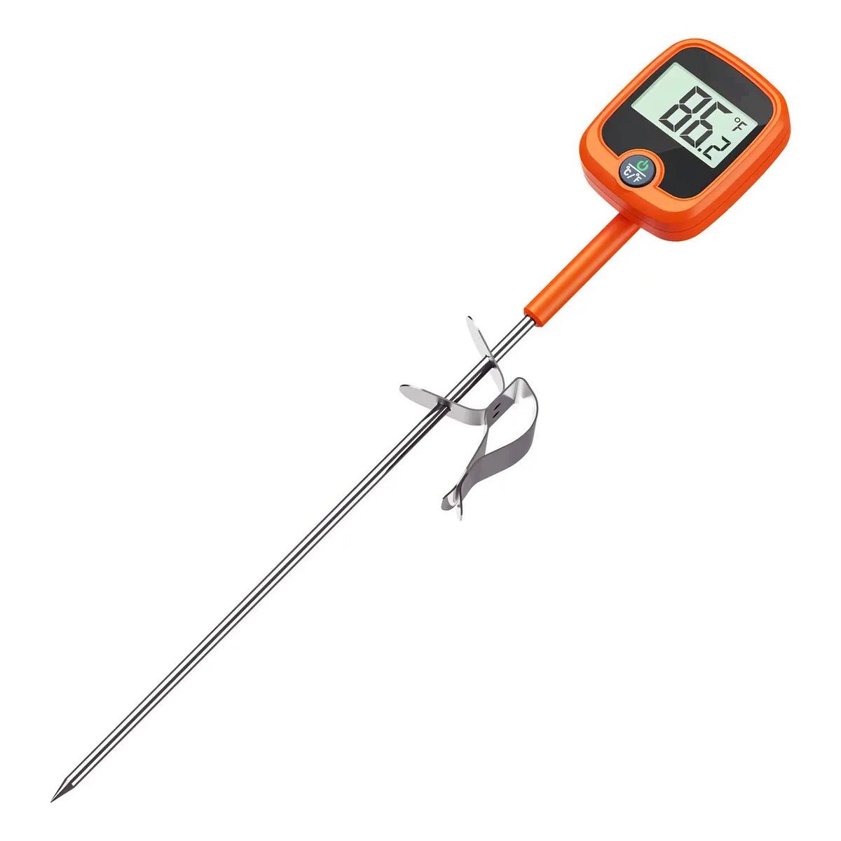 GENERICO - Termómetro Digital Naranja Acero Inoxidable para Cocina Labg