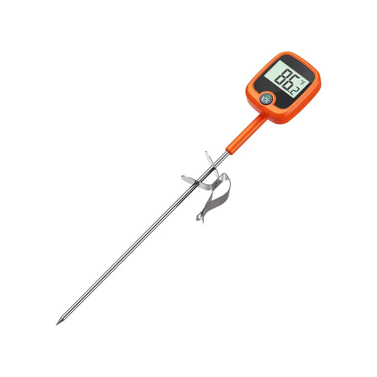 GENERICO - Termómetro Digital Naranja Acero Inoxidable para Cocina Labg