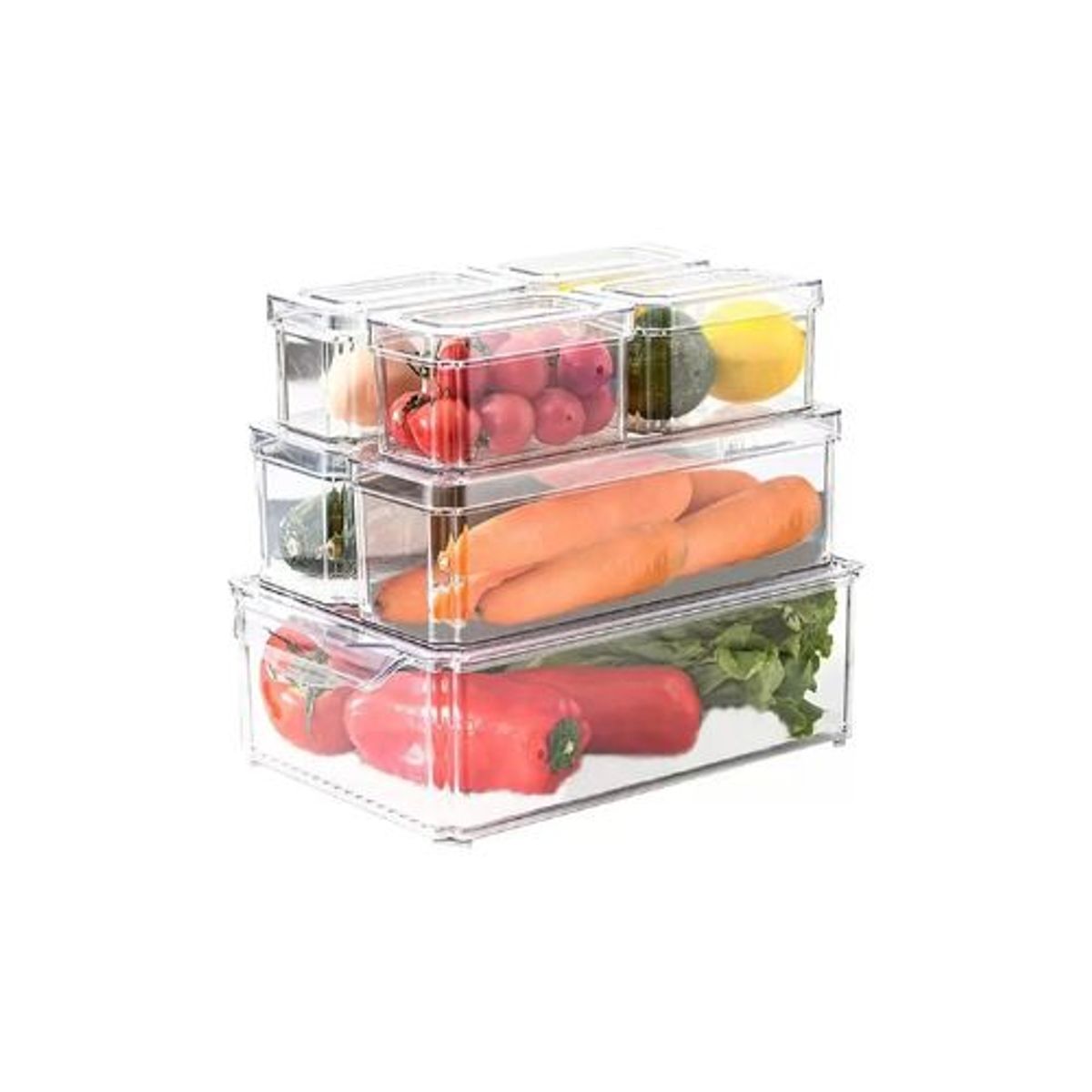 GENERICO - Organizador Refrigerador Cocina Set 7 Contenedores Con Tapa