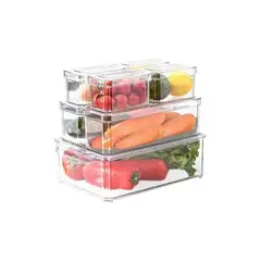 GENERICO - Organizador Refrigerador Cocina Set 7 Contenedores Con Tapa