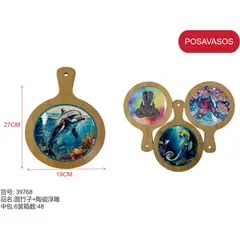 GENERICO - Posa vasos (ANIMALES CON PAISAJE - 27cm*19cm) 39768
