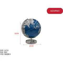 GENERICO - Globo terraqueo (BASE PLATEADA - 30cm*25cm) 39753