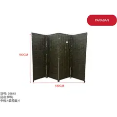 GENERICO - Paraban Biombo (NEGRO TEJIDO - 180CM) 39645