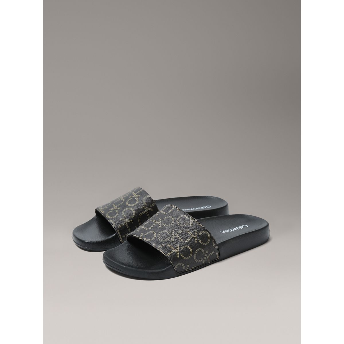 CALVIN KLEIN - Sandalias Estampado de Monograma Calvin Klein Negro