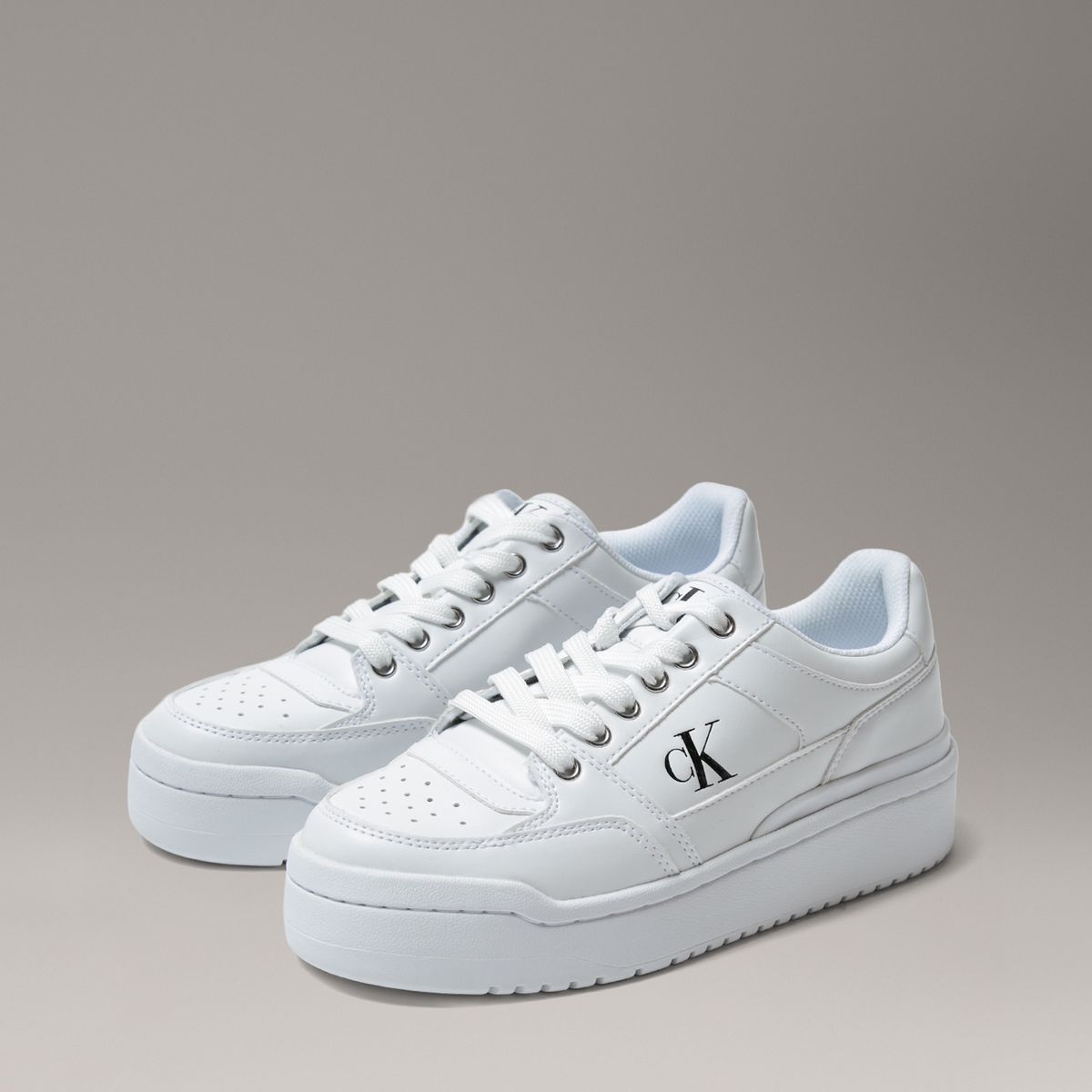 CALVIN KLEIN - Zapatillas con Suela Gruesa Alta Calvin Klein Blanco