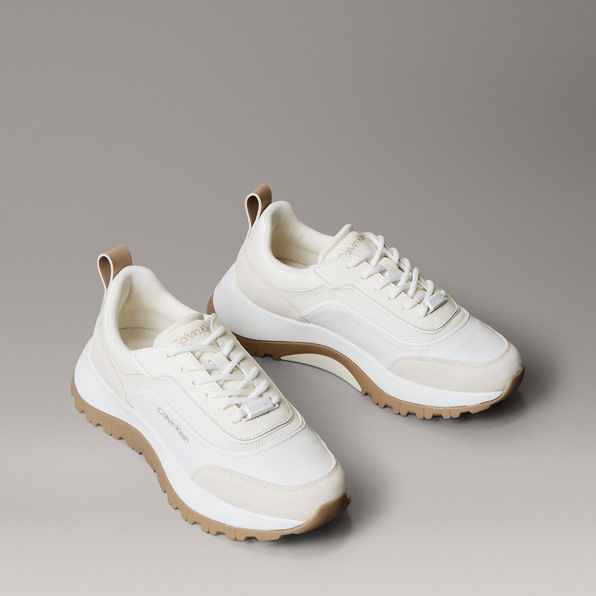 CALVIN KLEIN - Zapatillas Runner en Tejido de Malla Calvin Klein Blanco