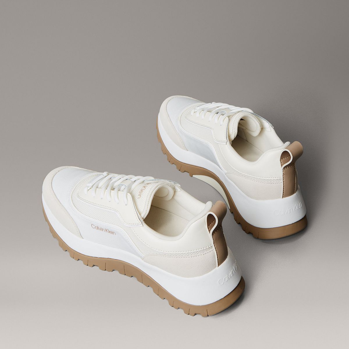 CALVIN KLEIN - Zapatillas Runner en Tejido de Malla Calvin Klein Blanco