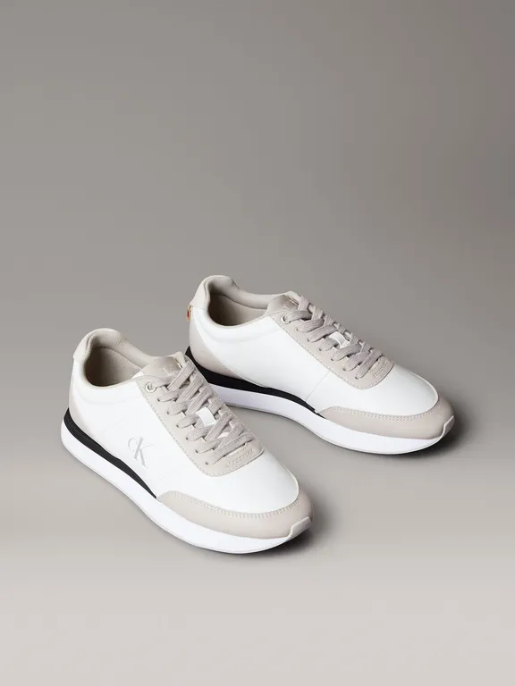 Zapatillas Retro Runner de Cuero Blanco