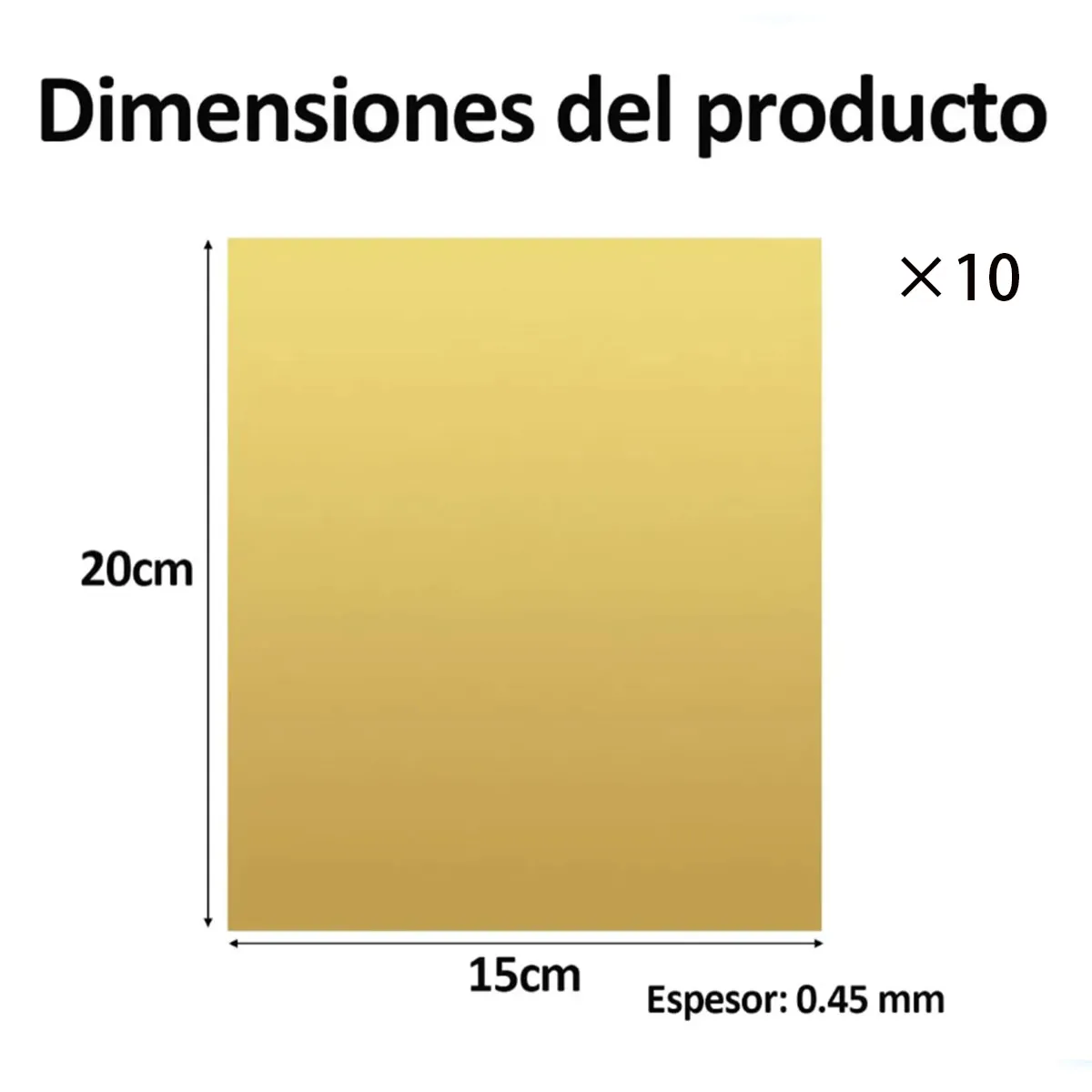 MOONCORE - Pack 10 Láminas De Aluminio Para Sublimación 20x30 Cm Dorado