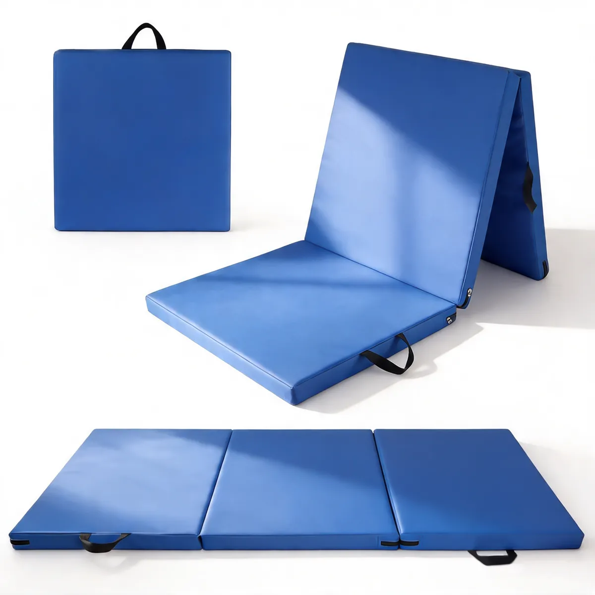SUPERCENTER - Colchoneta Supercenter Deportiva Plegable Gruesa Con Asa Lona Yoga Pilates180x60x5cm Azul