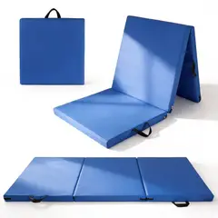 SUPERCENTER - Colchoneta Deportiva Plegable Gruesa Con Asa Lona Yoga Pilates180x60x5cm Azul