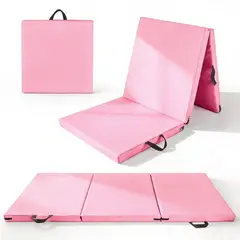 SUPERCENTER - Colchoneta Deportiva Plegable Gruesa Con Asa Lona Yoga Pilates180x60x5cm Rosa