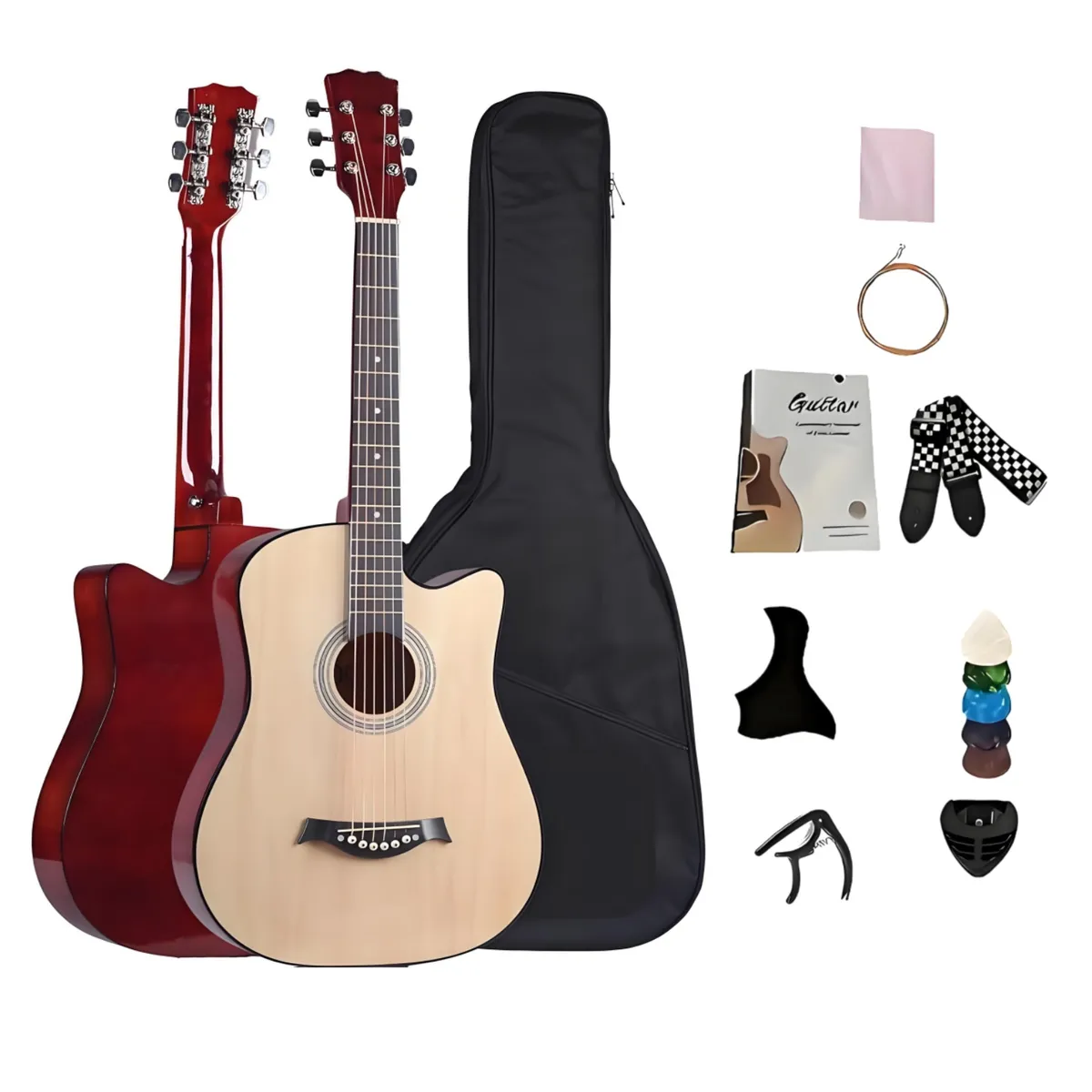 BLUEDREAMER - Paquete de guitarra acústica para principiantes de 38 pulgadas