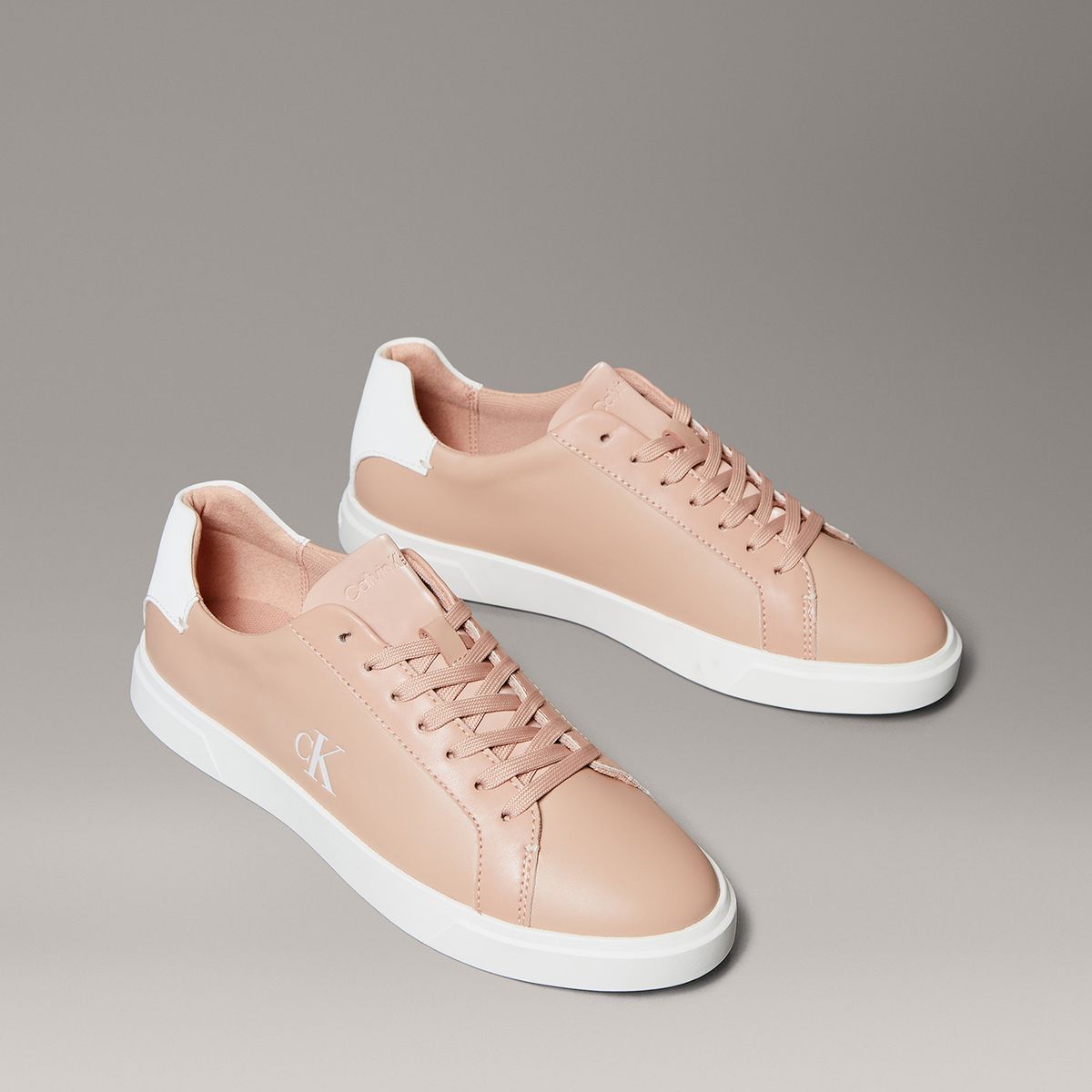 CALVIN KLEIN - Zapatillas de Cuero con Logo Calvin Klein Rosado