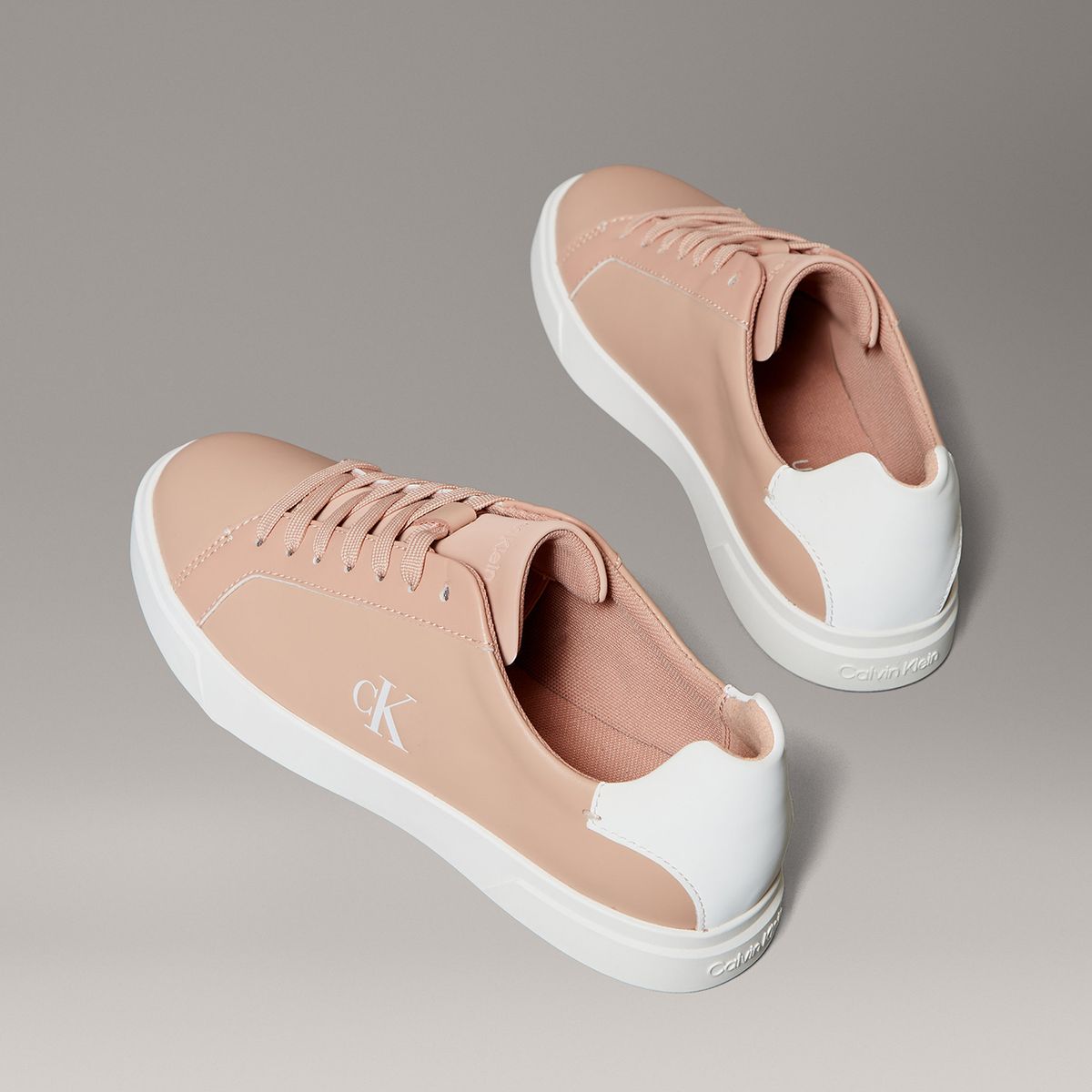 CALVIN KLEIN - Zapatillas de Cuero con Logo Calvin Klein Rosado