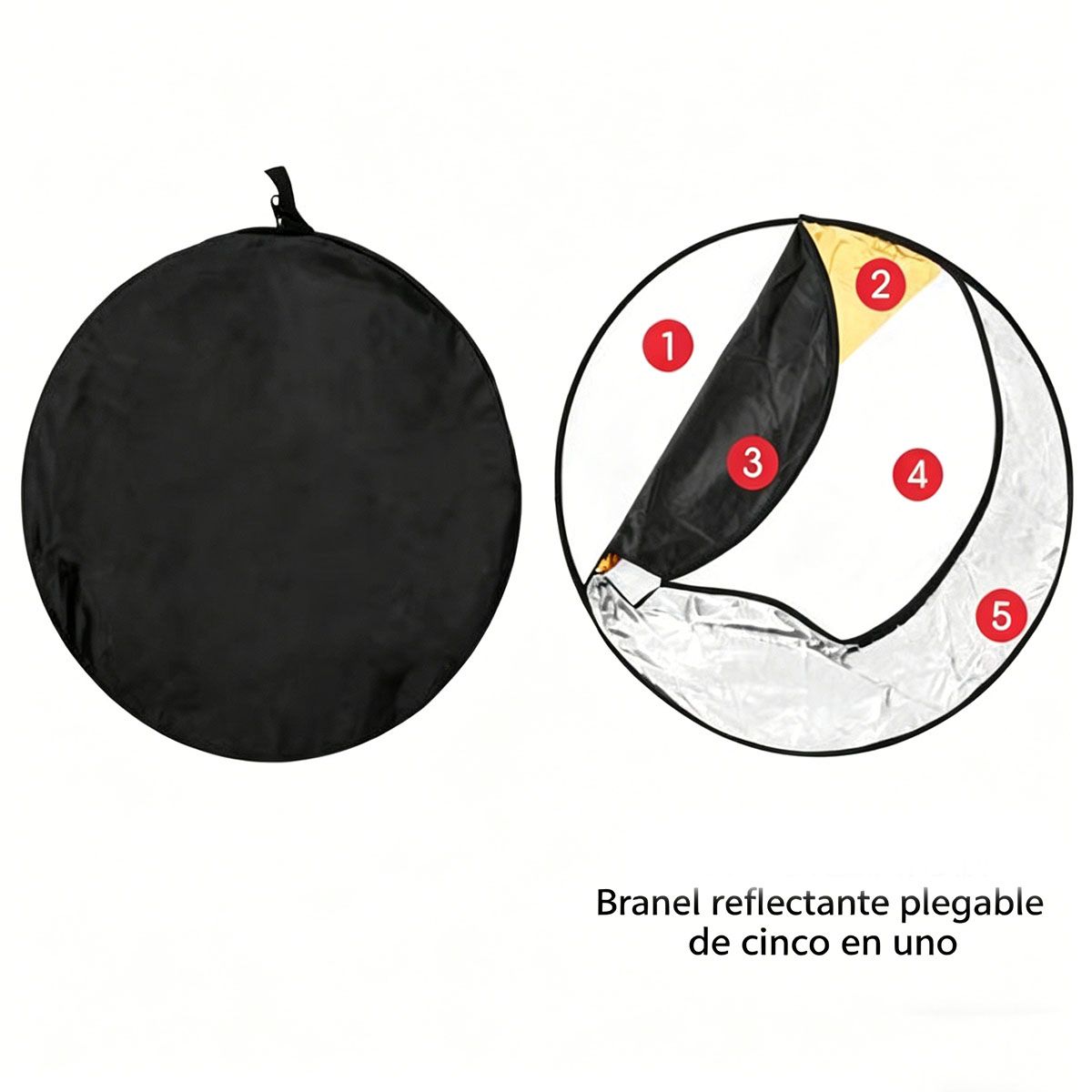 MOONCORE - Reflector Fotográfico 5 En 1 80cm, 5 colores，Plegable Con Funda