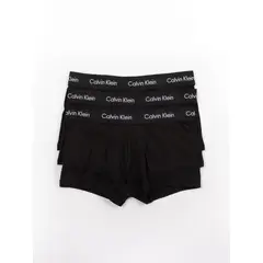CALVIN KLEIN - Pack 3 Bóxers Low Rise Trunk Cotton Stretch Negro