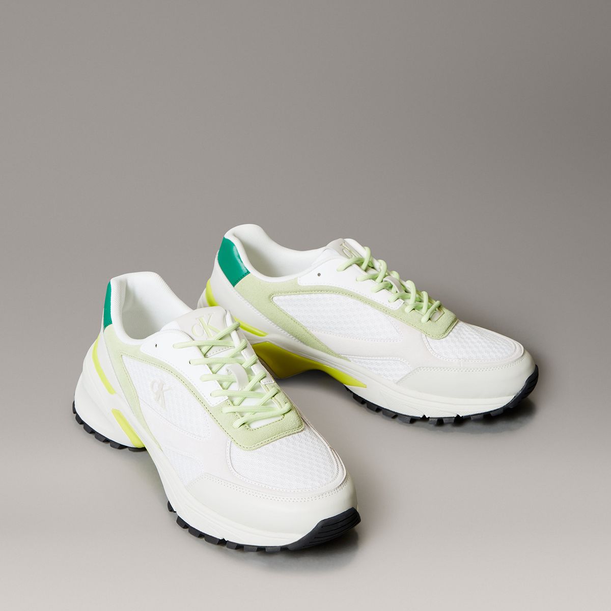 CALVIN KLEIN - Zapatillas Runner con Materiales Combinados Calvin Klein Blanco