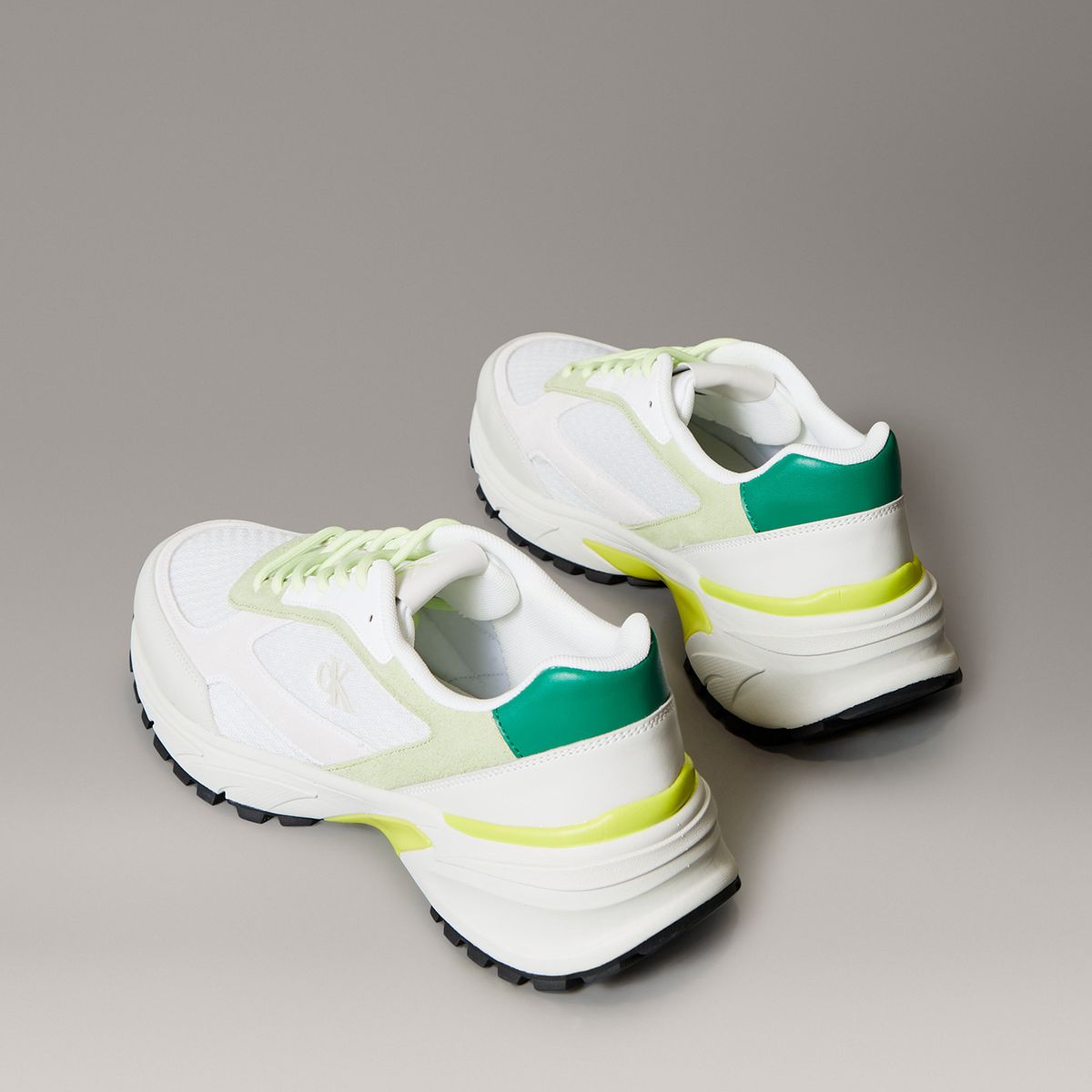 CALVIN KLEIN - Zapatillas Runner con Materiales Combinados Calvin Klein Blanco